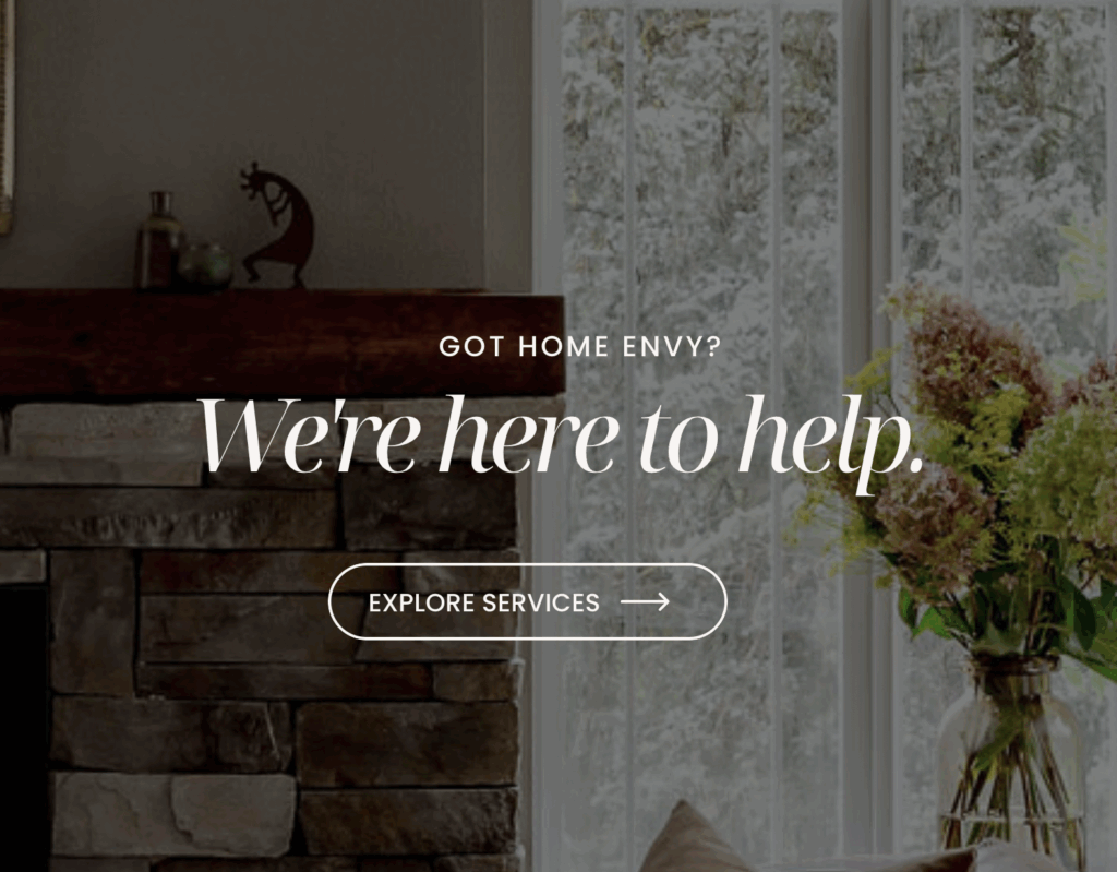 A screenshot of a client's website design features copy that represent how to use calls to action to be clear and showcase personality.
